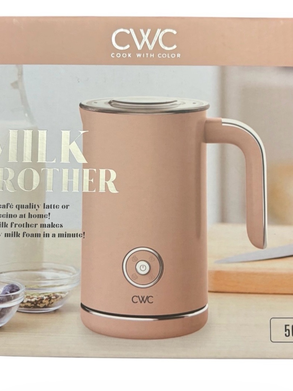 CWC Pink Milk Frother – Electric Milk Foam Maker